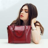 NICOLE&DORIS Shoulder Bag Ladies Tote Handbag Hobos Crossbody Bag Women Large Bag PU Leather Red